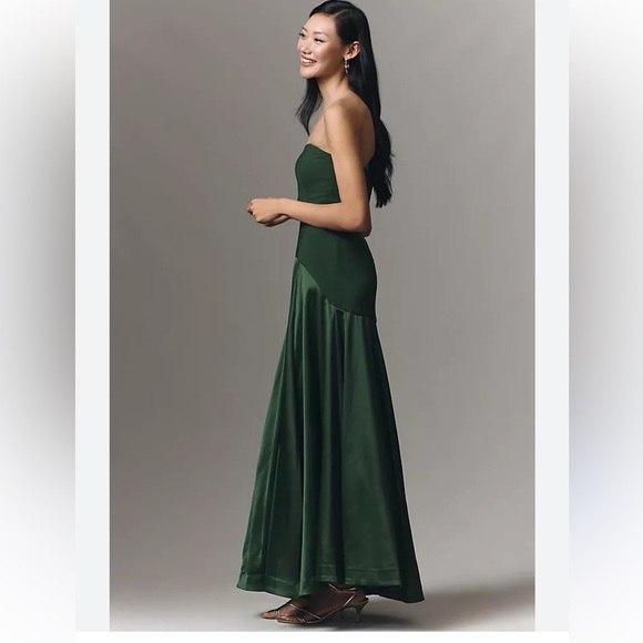 Hutch Dresses & Skirts - Hutch Francene strapless emerald green tulle maxi dress cocktail party event 6